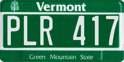VT license plate PLR417