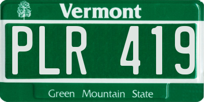 VT license plate PLR419