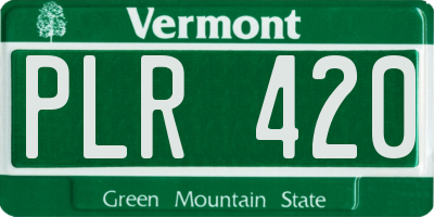 VT license plate PLR420