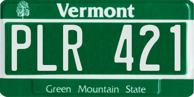 VT license plate PLR421