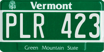 VT license plate PLR423