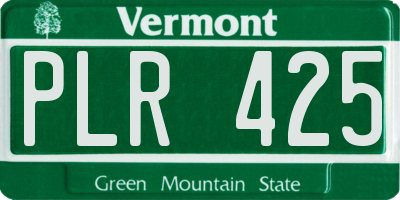 VT license plate PLR425