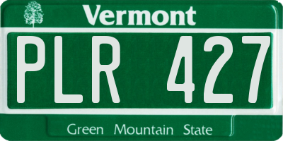 VT license plate PLR427