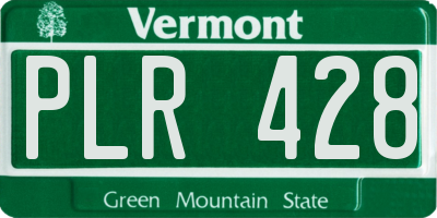 VT license plate PLR428