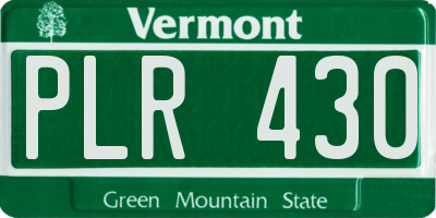 VT license plate PLR430