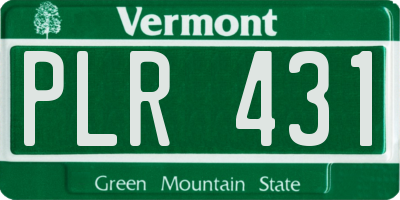 VT license plate PLR431
