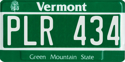 VT license plate PLR434