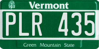 VT license plate PLR435