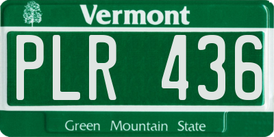 VT license plate PLR436