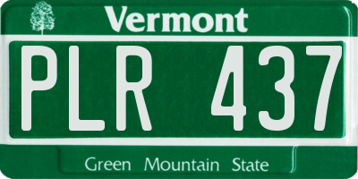 VT license plate PLR437