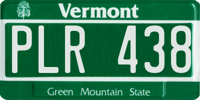 VT license plate PLR438
