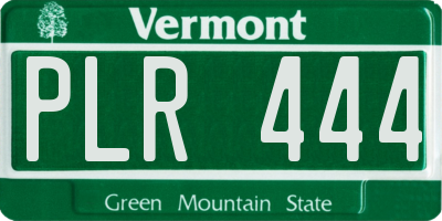 VT license plate PLR444