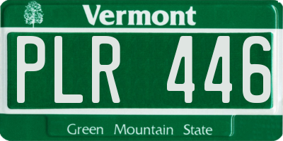 VT license plate PLR446