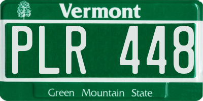 VT license plate PLR448