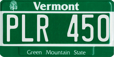 VT license plate PLR450