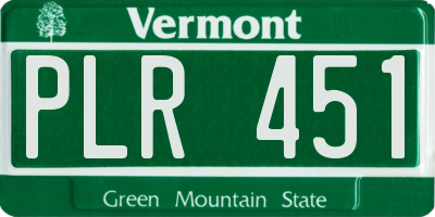 VT license plate PLR451