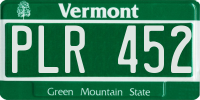 VT license plate PLR452