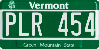 VT license plate PLR454