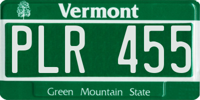 VT license plate PLR455