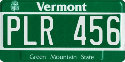 VT license plate PLR456