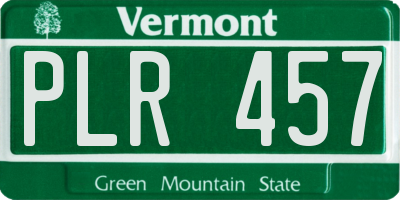 VT license plate PLR457