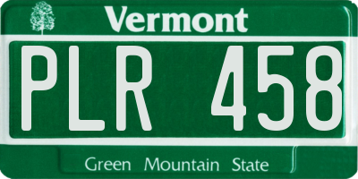 VT license plate PLR458