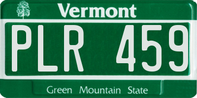 VT license plate PLR459