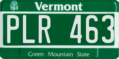 VT license plate PLR463