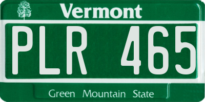 VT license plate PLR465