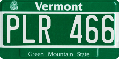 VT license plate PLR466