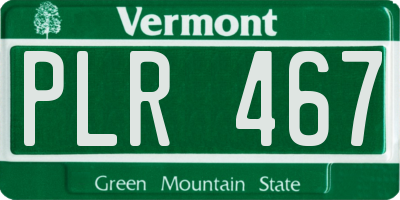VT license plate PLR467