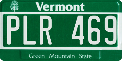 VT license plate PLR469