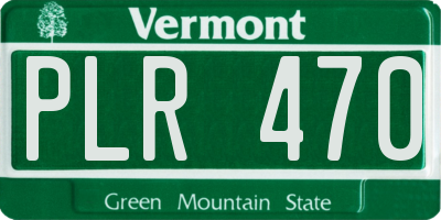 VT license plate PLR470