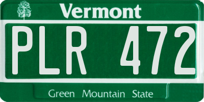 VT license plate PLR472