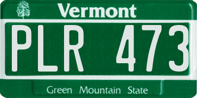 VT license plate PLR473