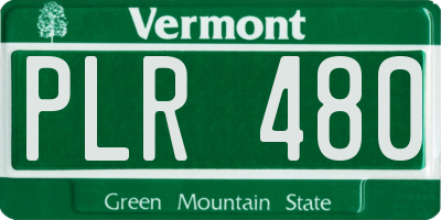 VT license plate PLR480