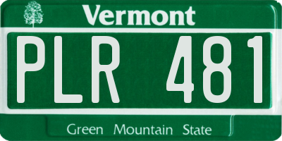 VT license plate PLR481