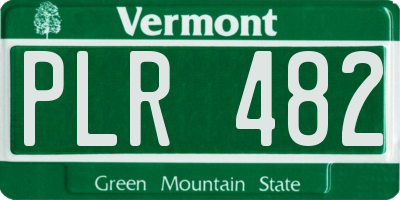 VT license plate PLR482
