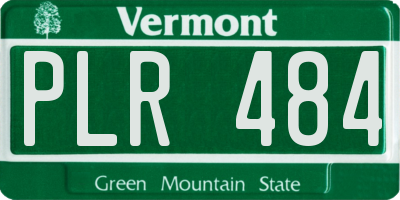 VT license plate PLR484