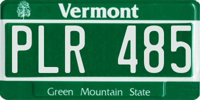 VT license plate PLR485