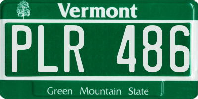 VT license plate PLR486