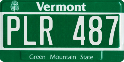 VT license plate PLR487
