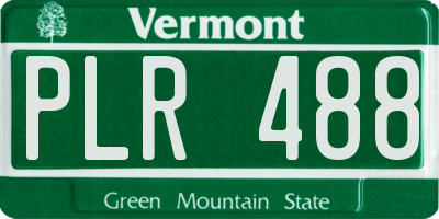VT license plate PLR488
