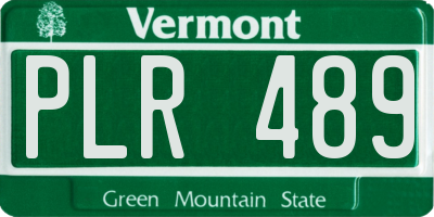 VT license plate PLR489