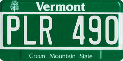 VT license plate PLR490