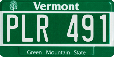 VT license plate PLR491