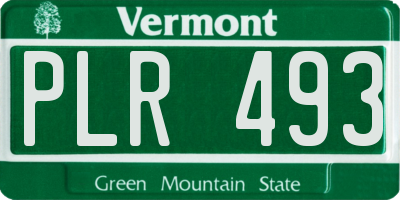 VT license plate PLR493