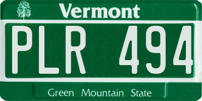 VT license plate PLR494
