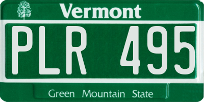 VT license plate PLR495