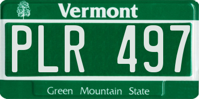 VT license plate PLR497